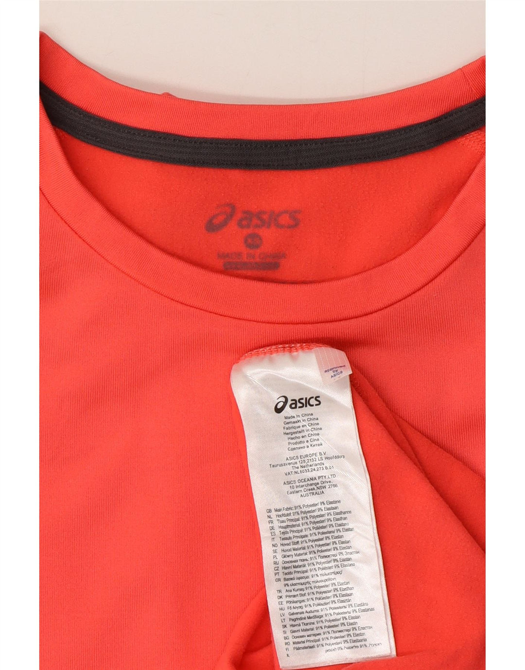 Top feminino Asics manga comprida UK 6 XS rosa colorblock poliéster