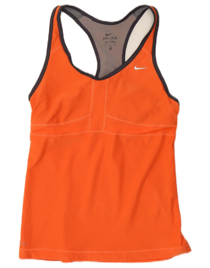 Nike Womens Dri Fit Vest Top UK 12 Médio Laranja Poliéster