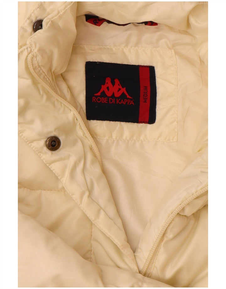 Casaco acolchoado com capuz feminino Kappa UK 12 médio off white poliéster