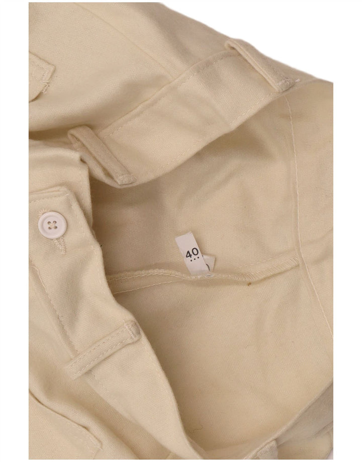 Calça feminina vintage bootcut IT 40 pequena W26 L33 branco