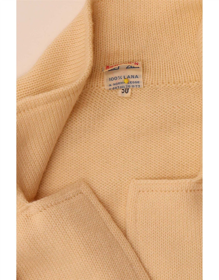 Suéter cardigã feminino Skipper IT 50 XL lã amarela