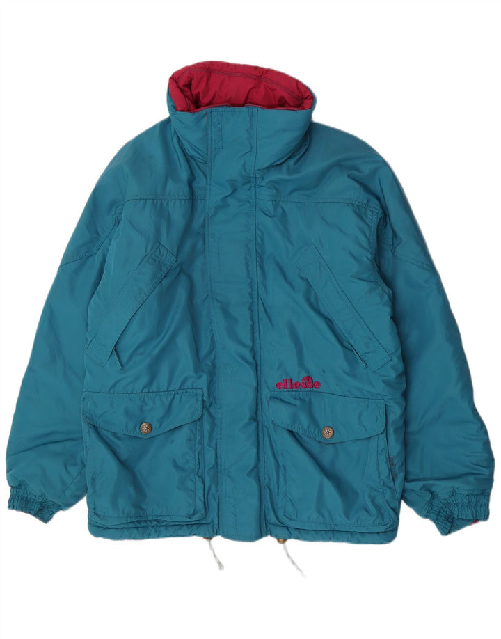 Jaqueta masculina acolchoada com capuz Ellesse UK 42 XL azul poliéster