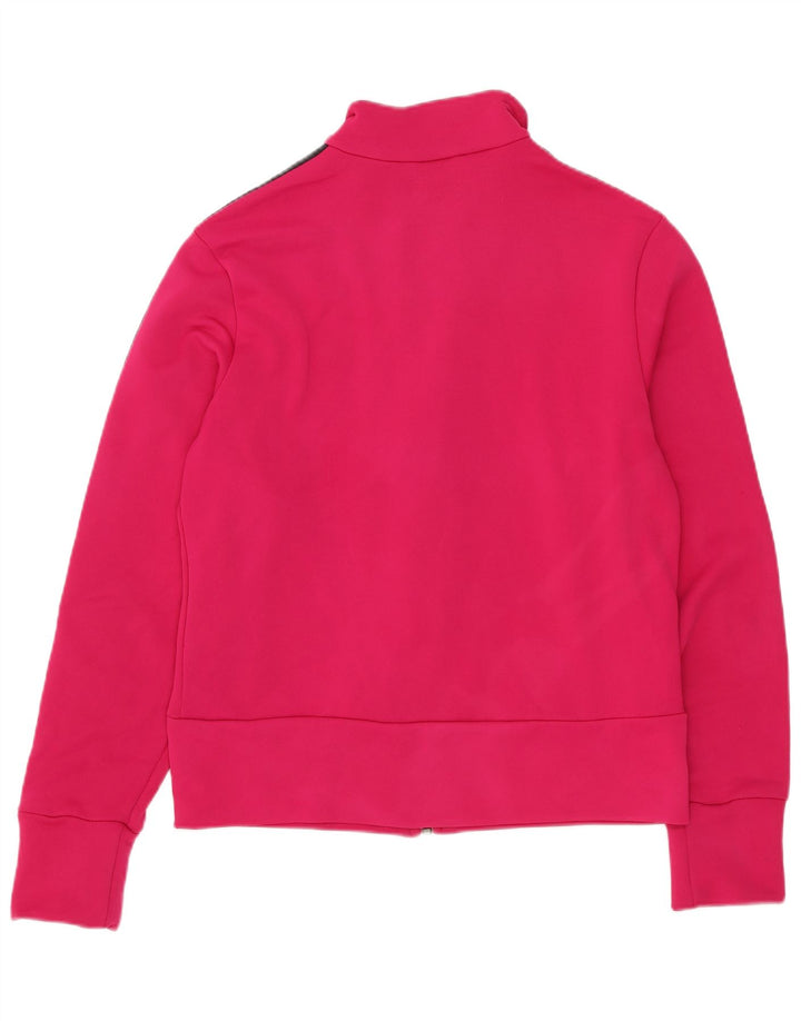Adidas Womens Tracksuit Top Jacket UK 12 Médio Rosa Poliéster