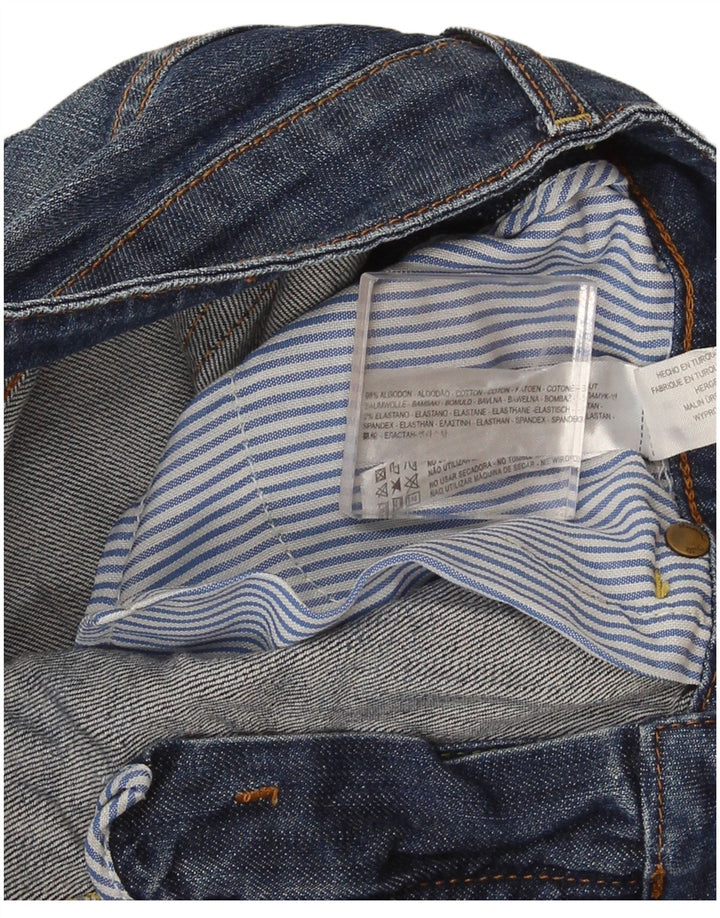 Shorts jeans feminino Massimo Dutti UE 38 pequeno W28 algodão azul