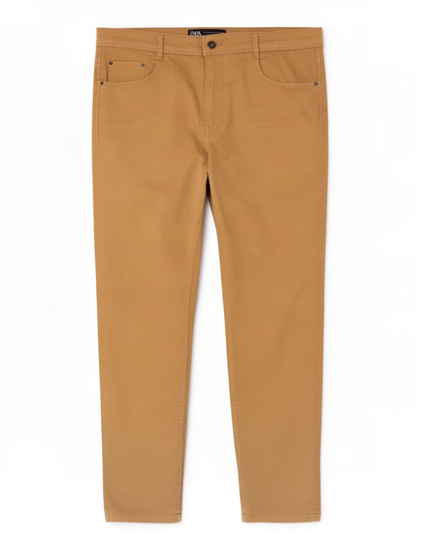 Zara Mens Slim Calça Casual EU 44 Grande W34 L30 Bege