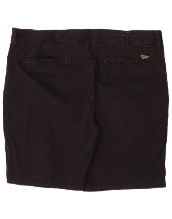 Superdry Mens Slim Chino Shorts W36 Grande Algodão Preto