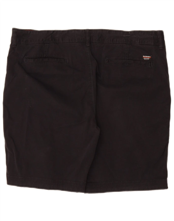 Superdry Mens Slim Chino Shorts W36 Grande Algodão Preto