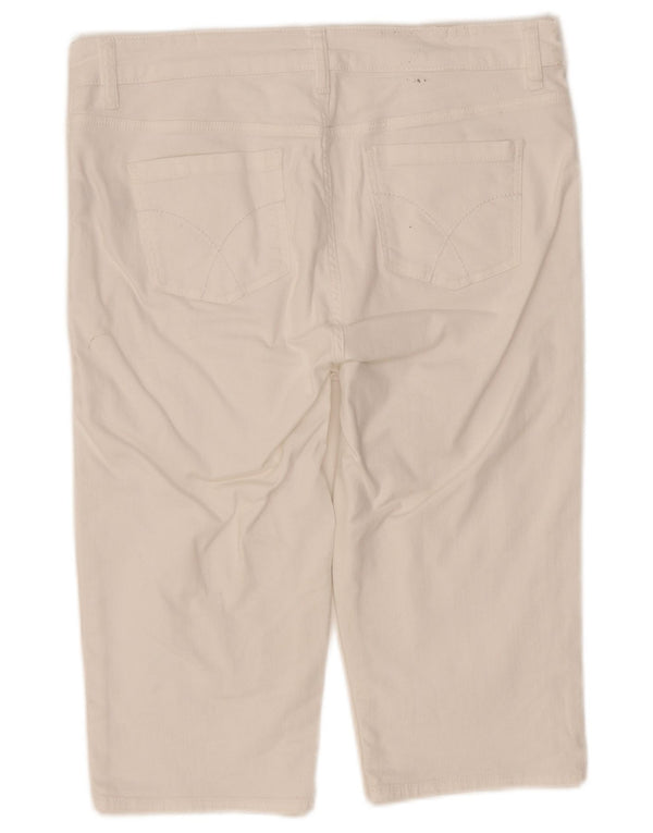 Crew Clothing Bermuda feminina jeans UK 14 grande W32 algodão branco