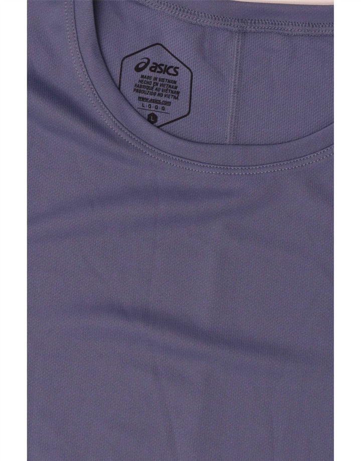 Camiseta masculina Asics Top grande poliéster azul marinho