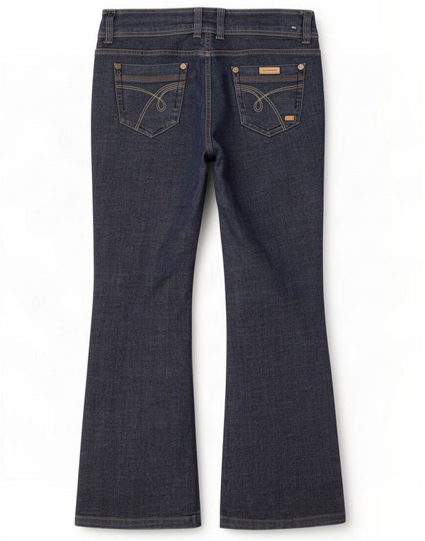 Red Herring Womens Slim Flared Jeans UK 12 Médio W31 L29 Algodão azul marinho