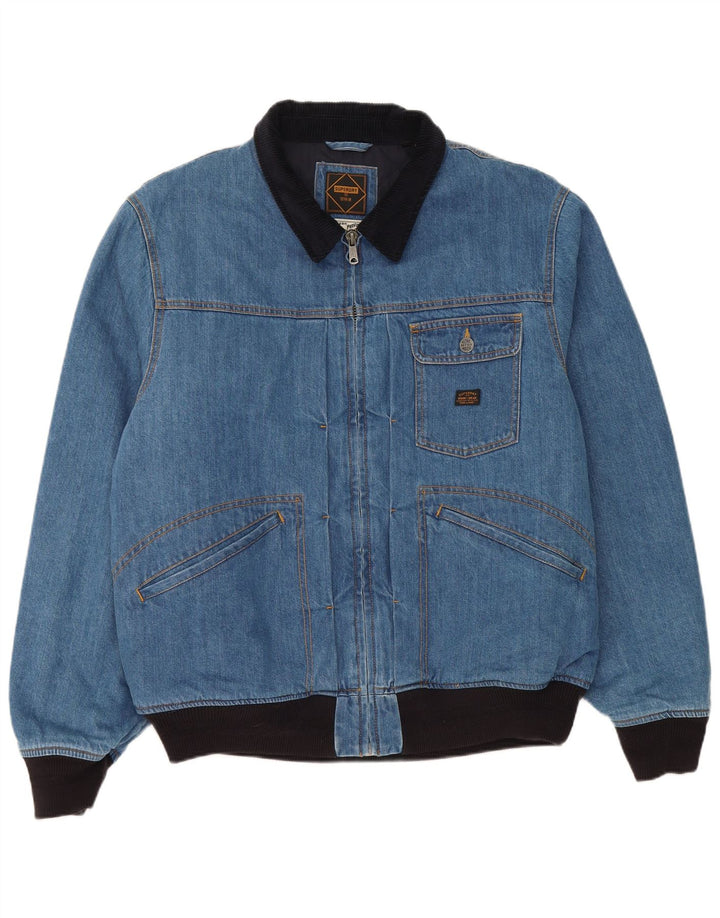 Jaqueta bomber jeans masculina Superdry UK 44 2XL algodão azul