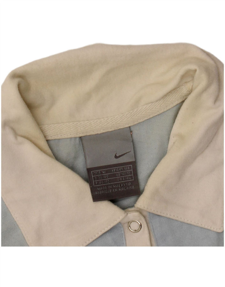 Camisa polo feminina NIKE Reino Unido 10/12 médio azul colorblock