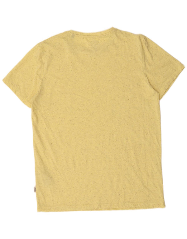 Camiseta masculina Jack & Jones Top XL algodão manchado amarelo