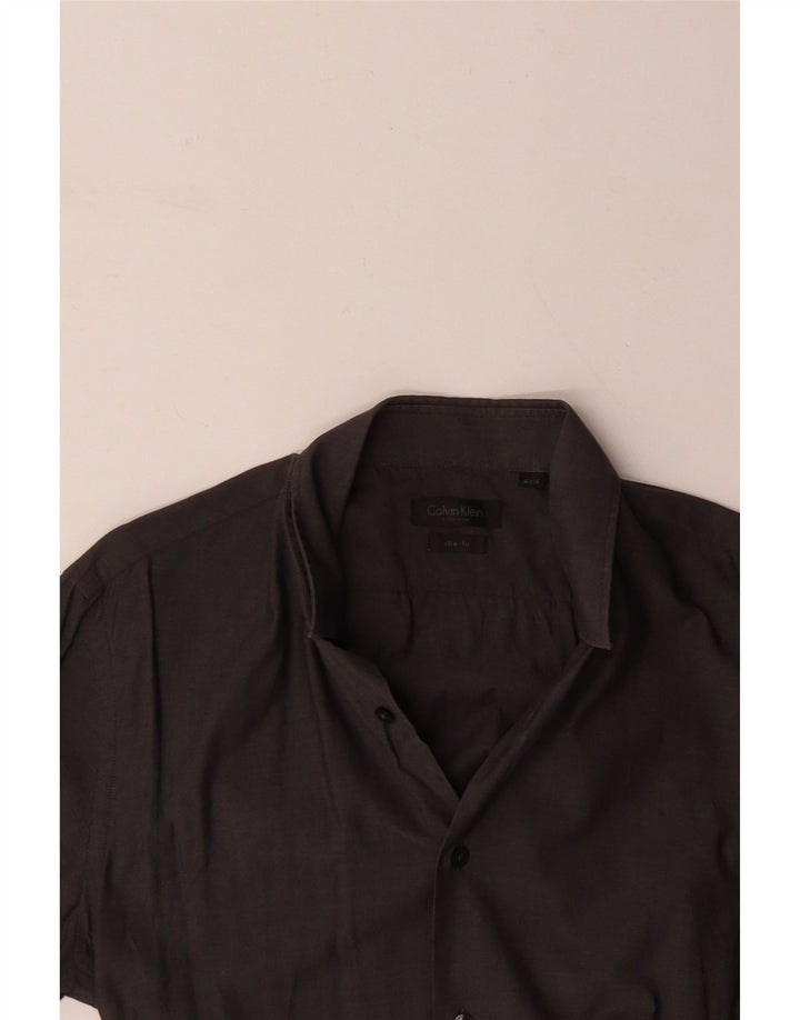 Camisa masculina CALVIN KLEIN Slim Fit tamanho 41 16 grande cinza