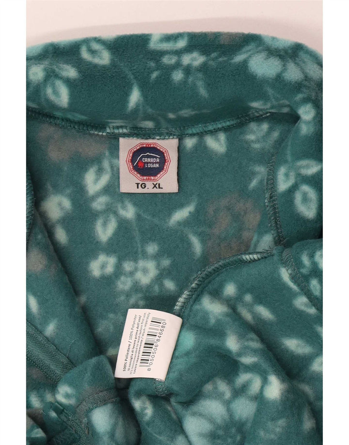 Jaqueta de lã feminina Canadá Logan Reino Unido 18 XL poliéster floral verde