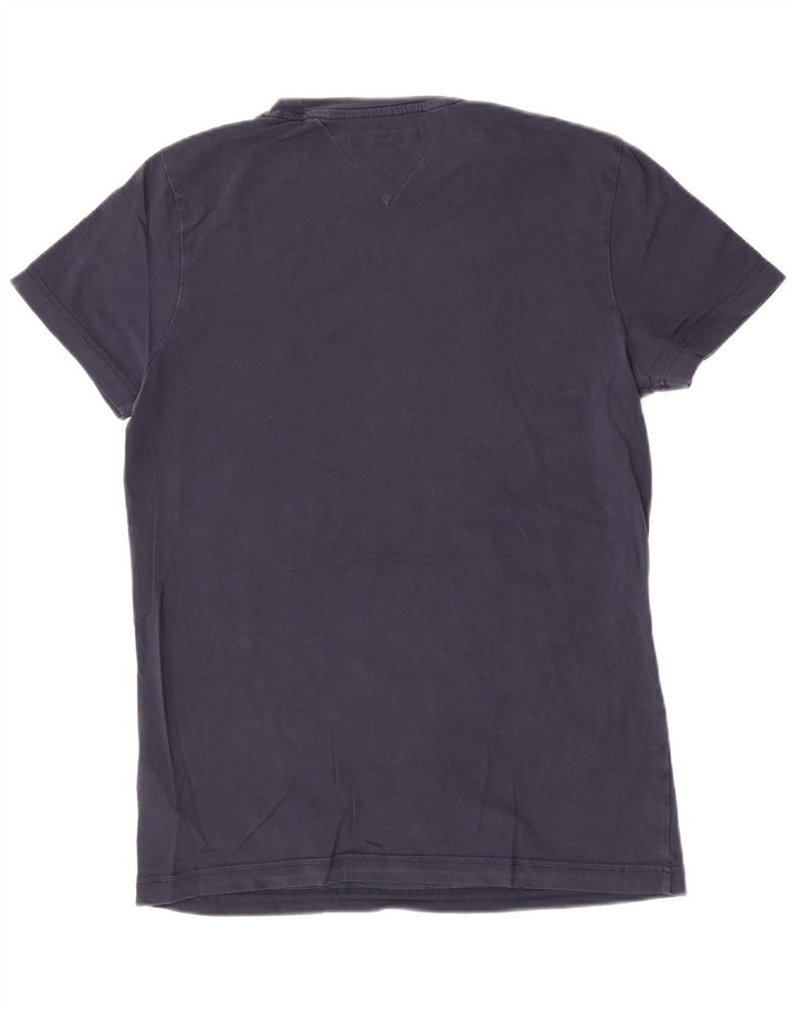 Camiseta masculina Tommy Hilfiger top pequeno algodão azul marinho