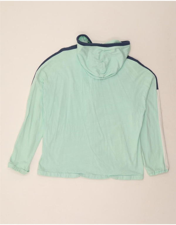 Suéter masculino Diadora com capuz e zíper gráfico 2XL algodão colorblock turquesa