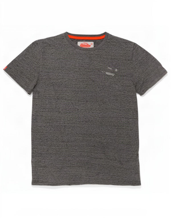 Camiseta masculina Superdry Top pequeno algodão manchado cinza