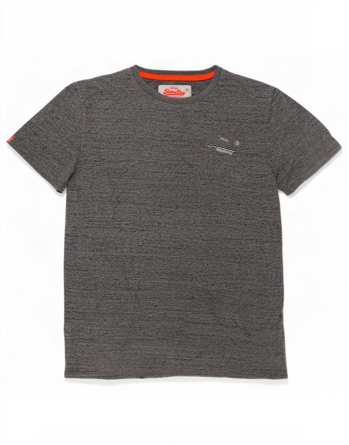 Camiseta masculina Superdry Top pequeno algodão manchado cinza