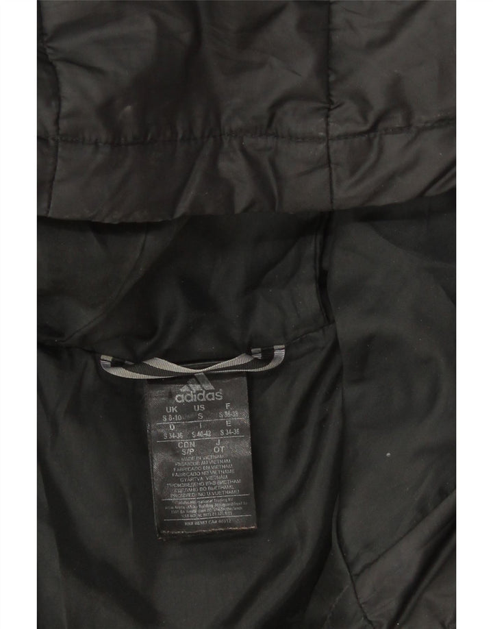 Jaqueta acolchoada com capuz feminina Adidas Reino Unido 8/10 poliéster preto pequeno