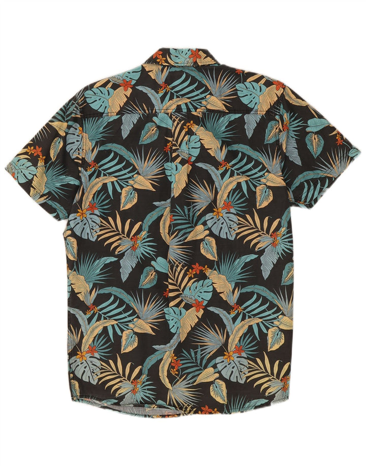 Rip Curl Camisa masculina de manga curta pequena floral preta