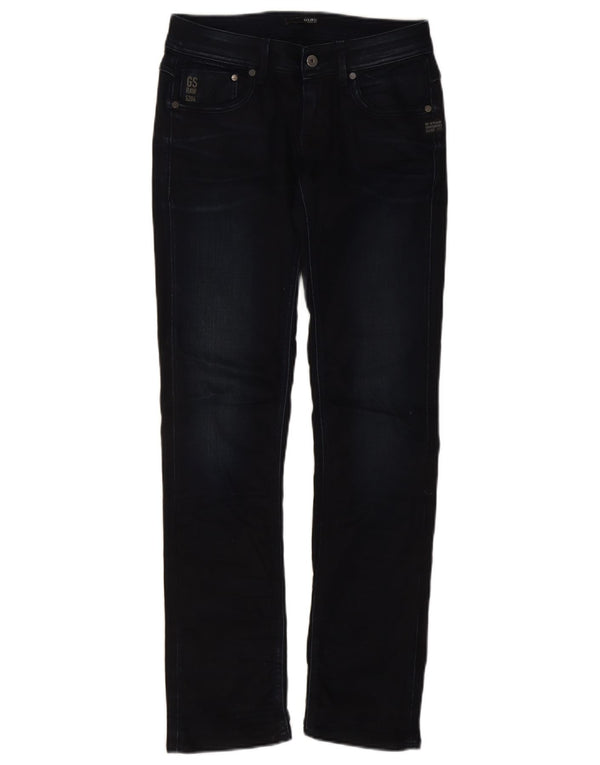 Jeans retos femininos G-Star W30 L32 algodão azul marinho