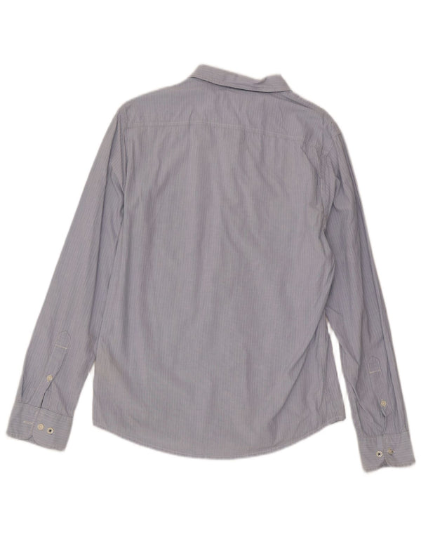 Camisa masculina Lee Slim Fit de algodão listrado azul médio