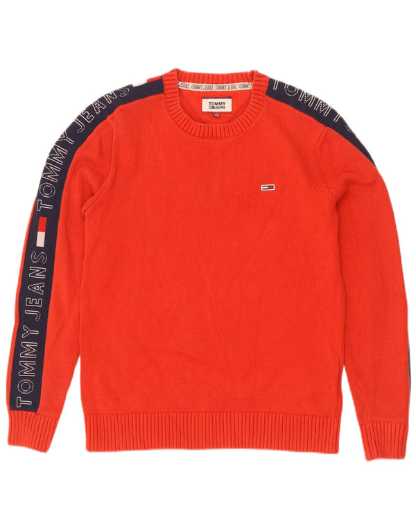 Suéter masculino Tommy Hilfiger com gola redonda e algodão vermelho XS