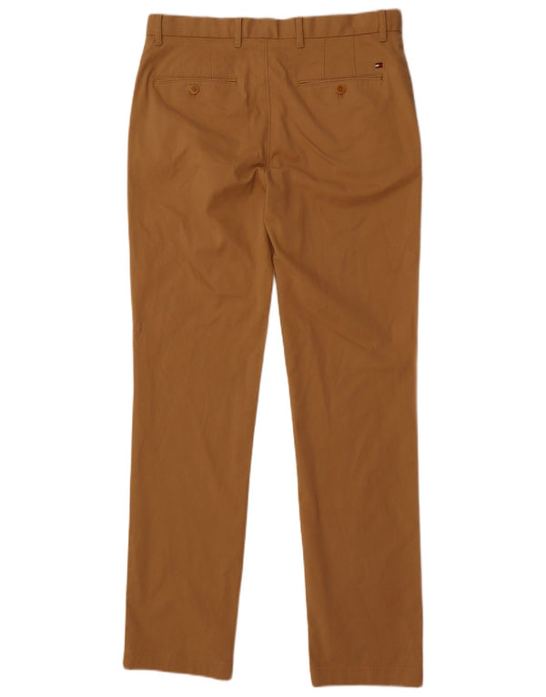 Tommy Hilfiger Mens Slim Chino Calças W32 L32 Algodão Bege