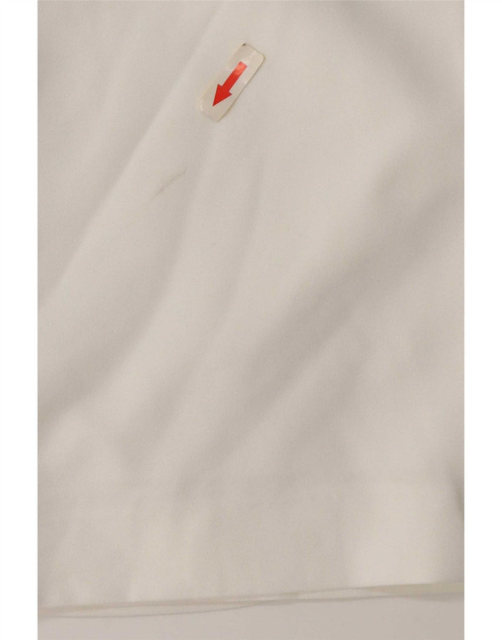 Zara Mini vestido ombro a ombro feminino UK 8 pequeno poliéster branco