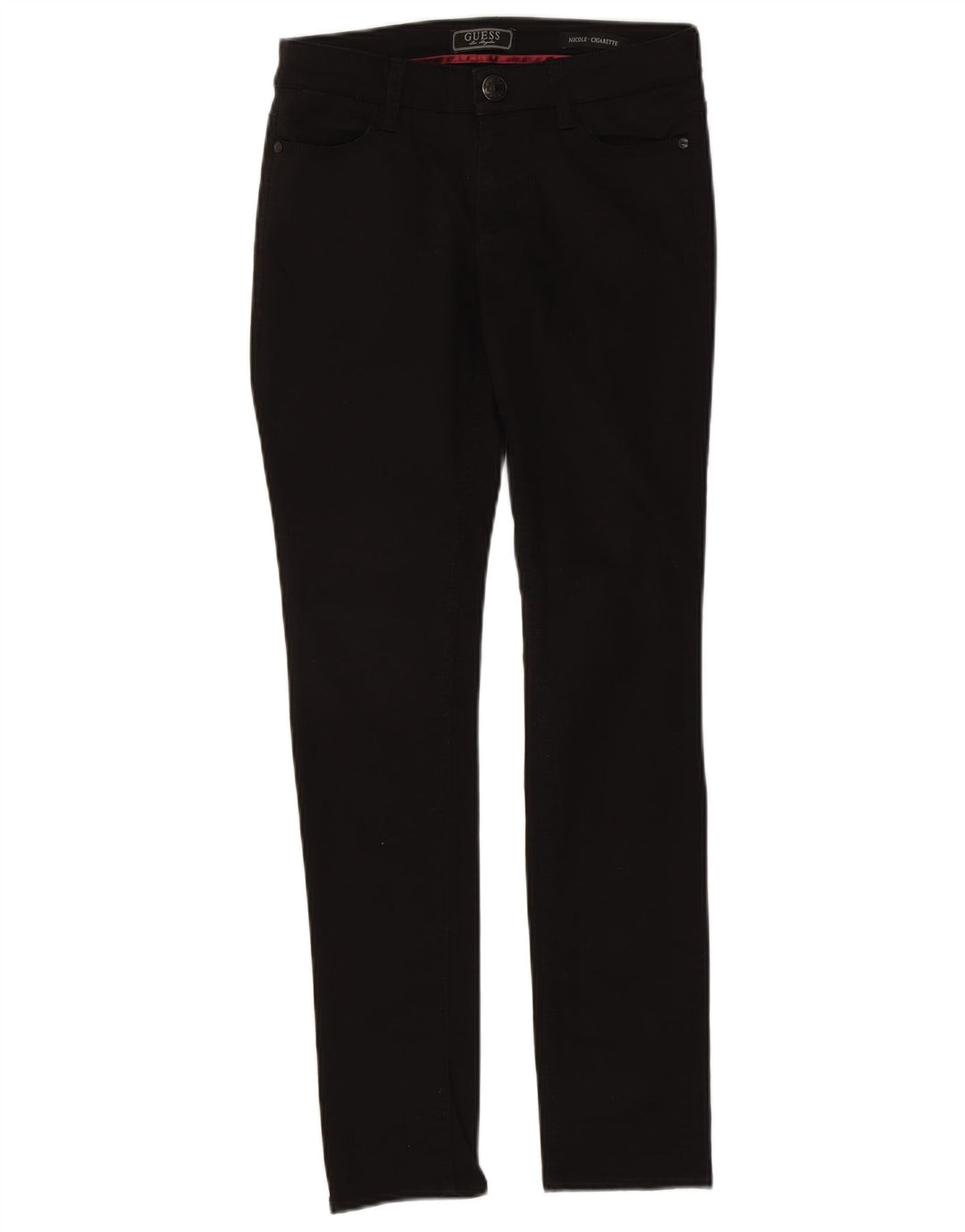 Guess Feminino Cigarette Slim Jeans W27 L30 Algodão Preto