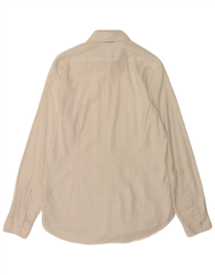 Camisa masculina Michael Kors Slim Fit tamanho 39 15 algodão branco médio