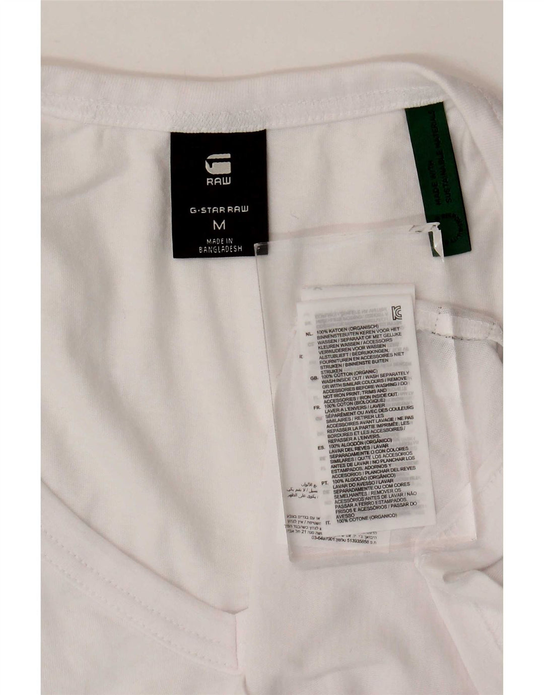 Camiseta feminina G-Star Top UK 12 algodão branco médio