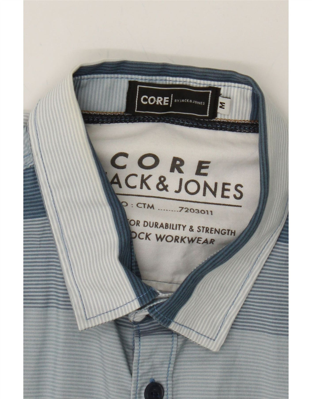 JACK & JONES Mens Shirt Medium Blue Striped Cotton Vintage Jack & Jones and Second-Hand Jack & Jones from Messina Hembry 