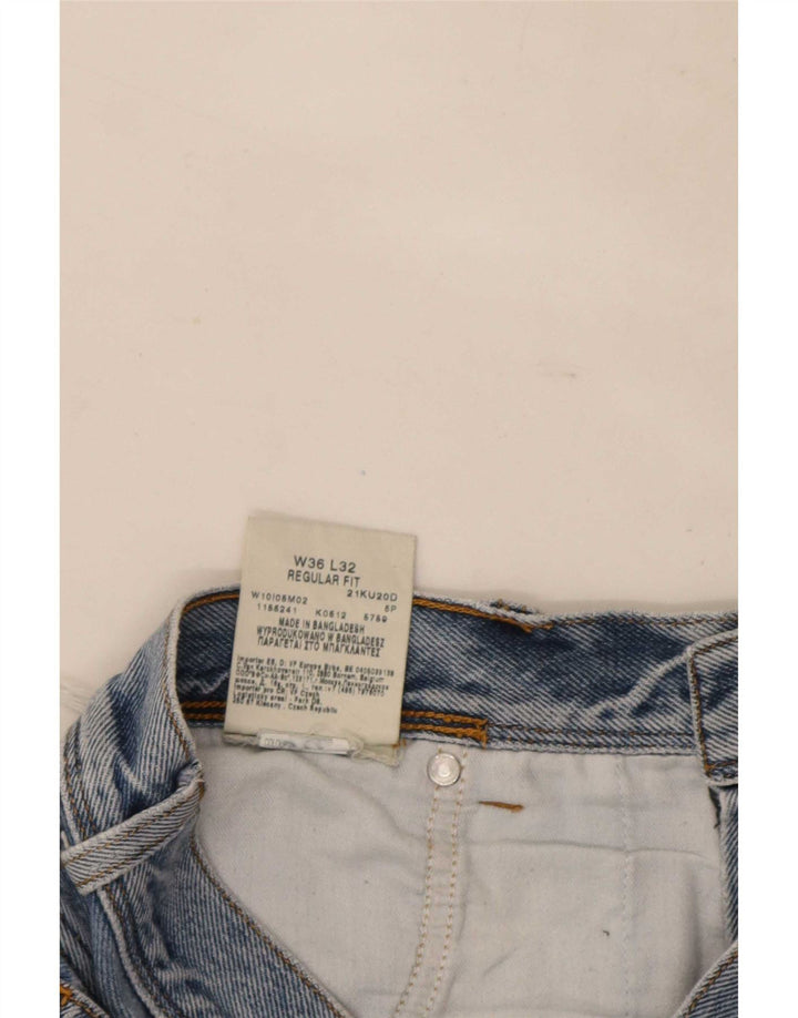 Wrangler masculino regular fit jeans reto W36 L32 algodão azul