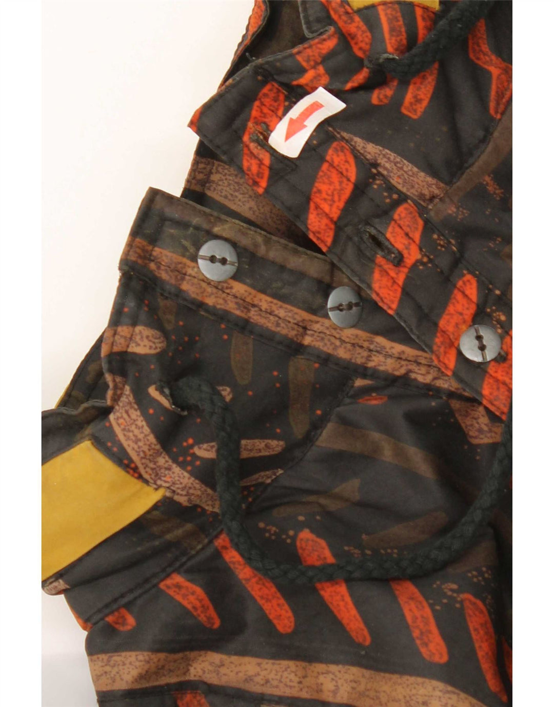 Jaqueta Anorak masculina vintage com capuz UK 40 grande geométrica multicolorida