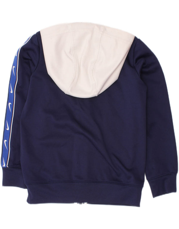 Suéter Nike Boys Dri Fit Zip com capuz 4-5 anos pequeno azul marinho colorblock