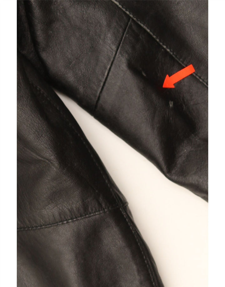 Jaqueta de couro feminina vintage IT 44 couro preto médio