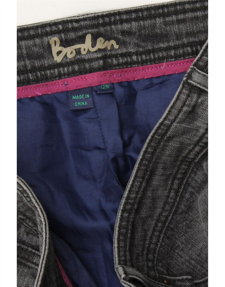 Saia jeans feminina BODEN Reino Unido 12 médio W30 cinza
