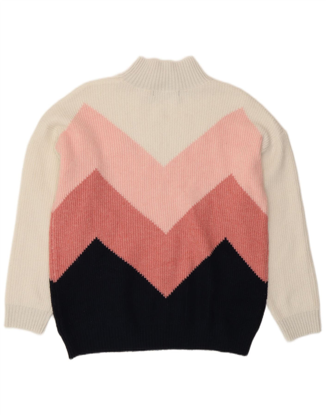 Suéter feminino Marks & Spencer com gola tartaruga Reino Unido 12 médio multicolorido