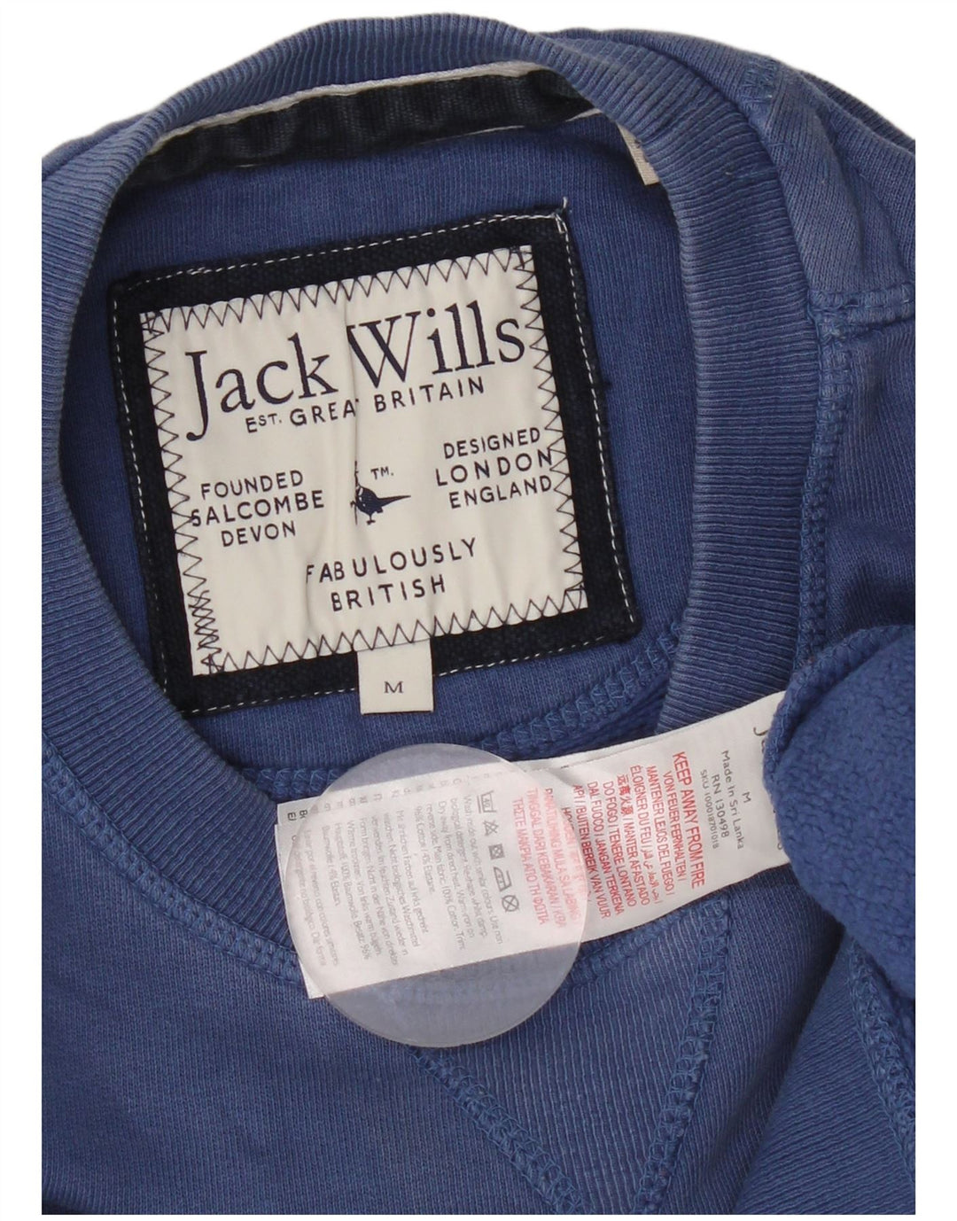 Jack Wills moletom gráfico masculino jumper médio azul algodão