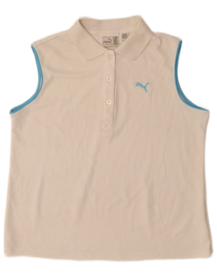 Camisa polo feminina sem mangas PUMA UK 14 médio off white