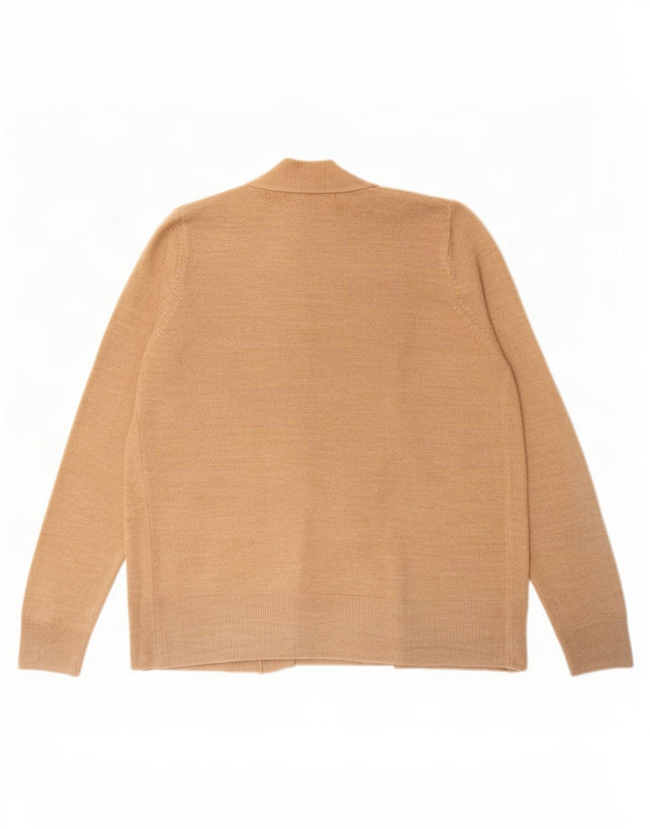 Suéter de cardigã aberto feminino Marks & Spencer Reino Unido 14 marrom médio