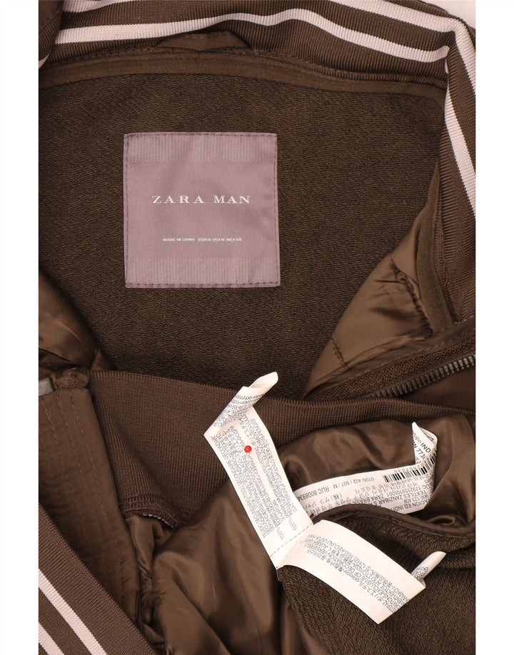 Zara Mens Treino Top Jacket Medium Khaki Colourblock Poliéster