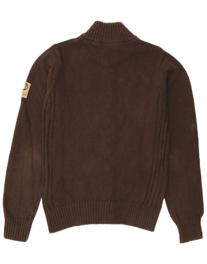 Murphy & Nye Suéter masculino Sailmakers Cardigan pequeno algodão marrom