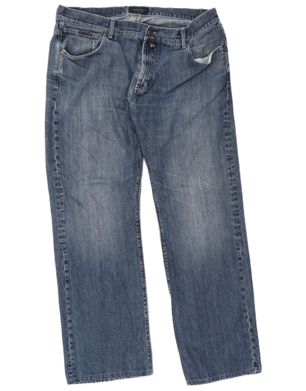 Gant Mens Straight Jeans W40 L32 Azul Algodão