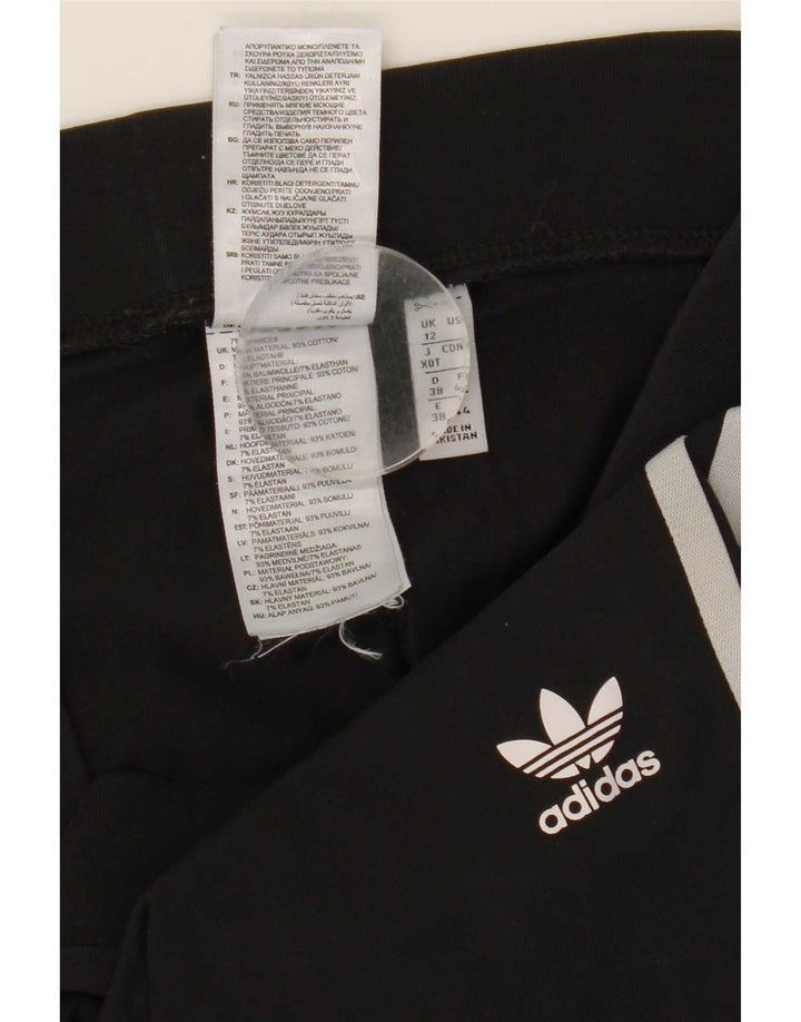 Leggings Adidas Femininas UK 12 Médio Algodão Preto