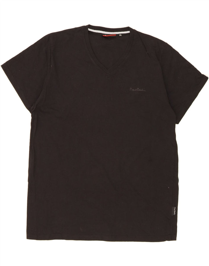 PIERRE CARDIN Mens T-Shirt Top 2XL Black Cotton Vintage Pierre Cardin and Second-Hand Pierre Cardin from Messina Hembry 