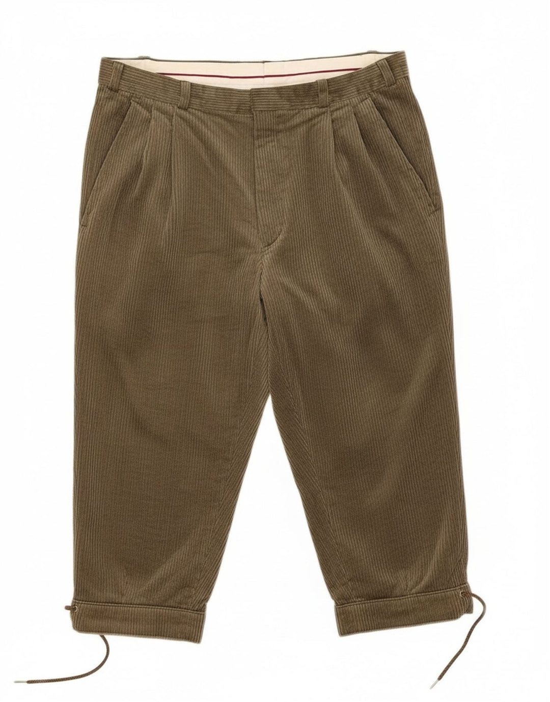 Calça masculina capri de veludo RODEO IT 48 médio W32 L19 cáqui