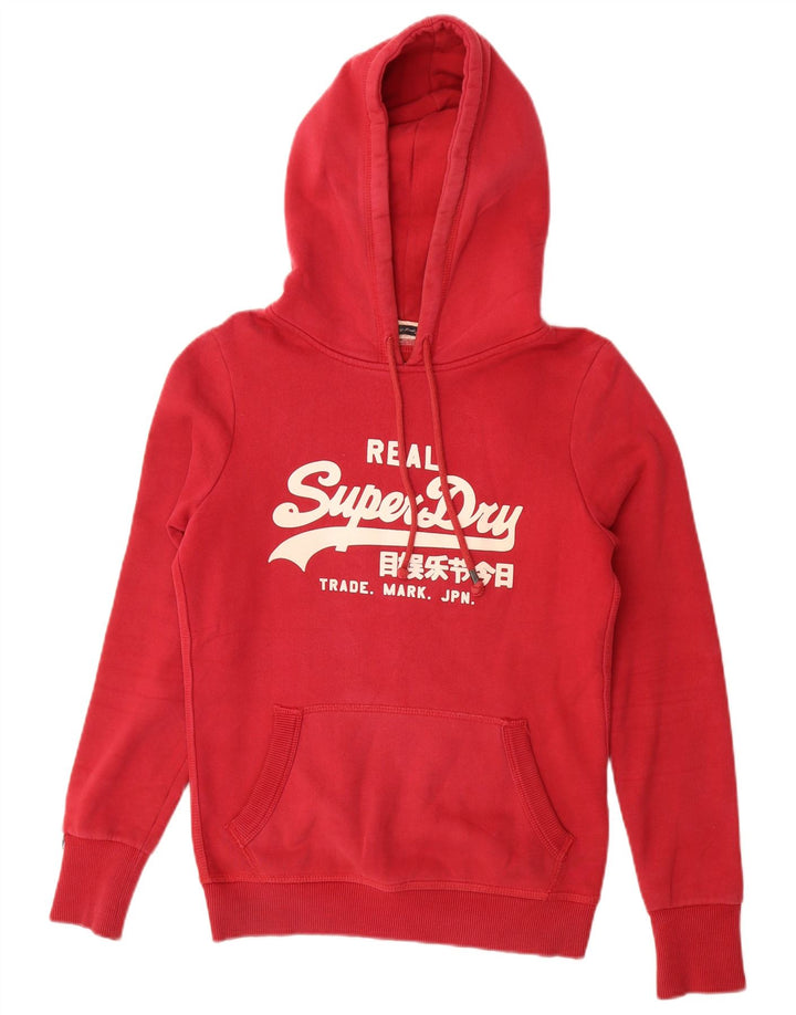 Suéter com capuz gráfico masculino Superdry pequeno algodão vermelho